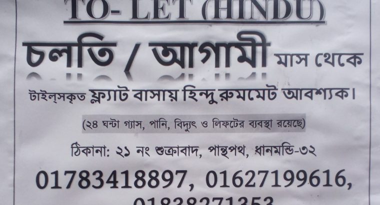 হিন্দু রুমমেট আবশ্যক